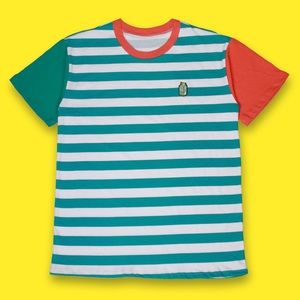 Lyrical lemonade STRIPED SHI RT (TEAL + ORANGE)